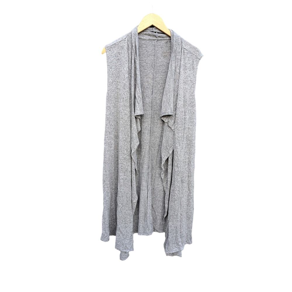 Longline Waterfall Open Front Sleeveless Sweater Vest Cardigan XL Work Office